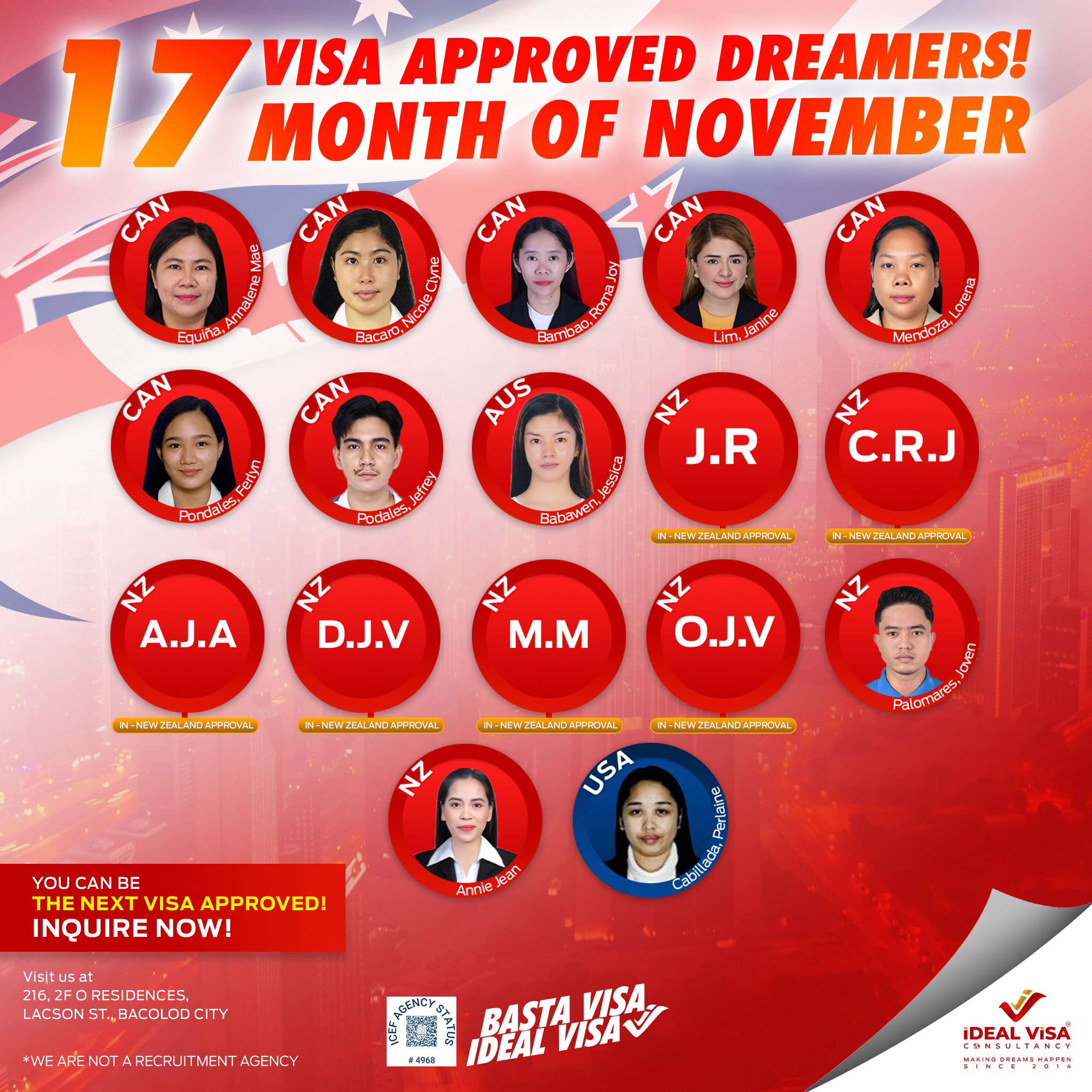 !7 VISA APPROVED DREAMERS MONTH OF NOVEMBER