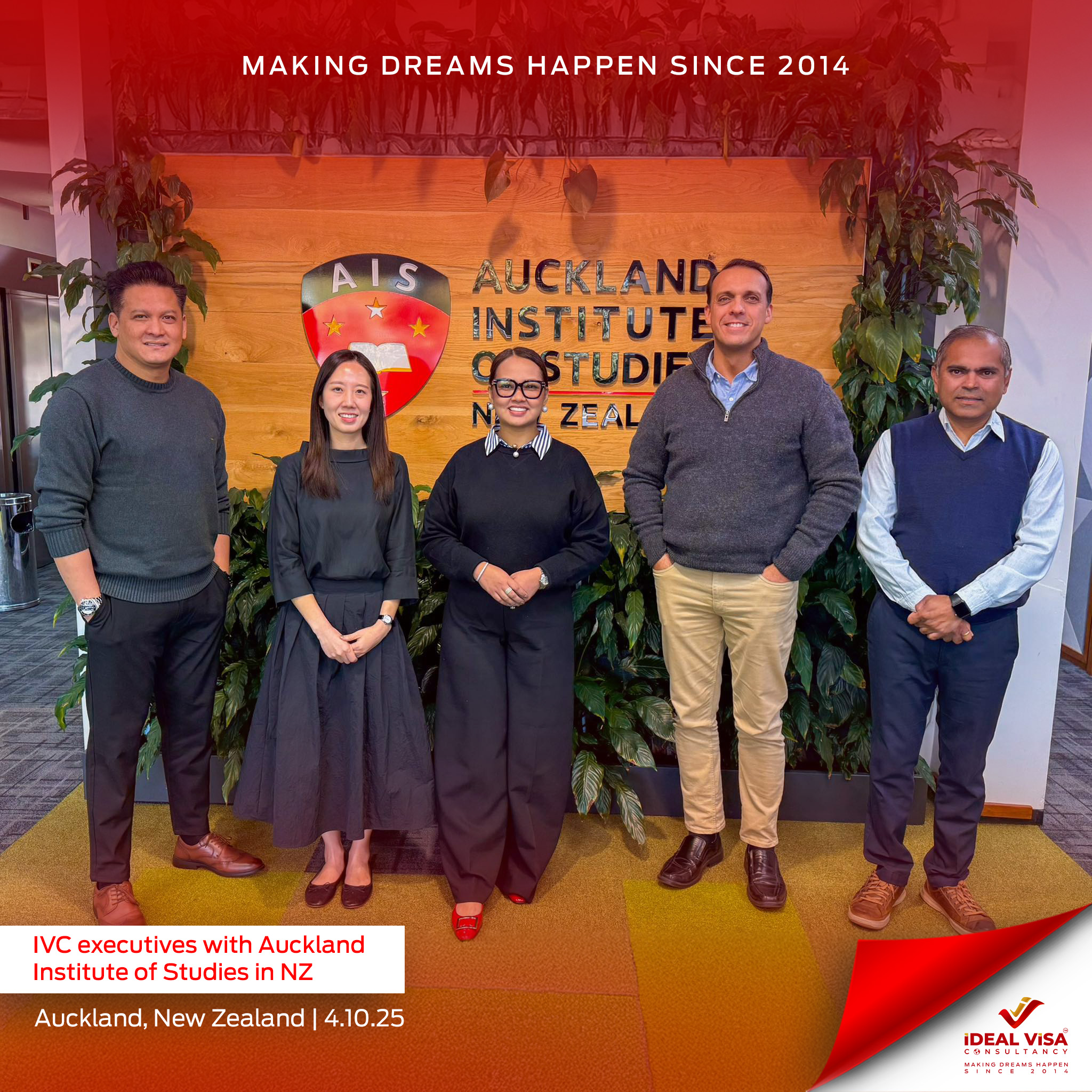 IVC executives with Auckland Institute of Studies in