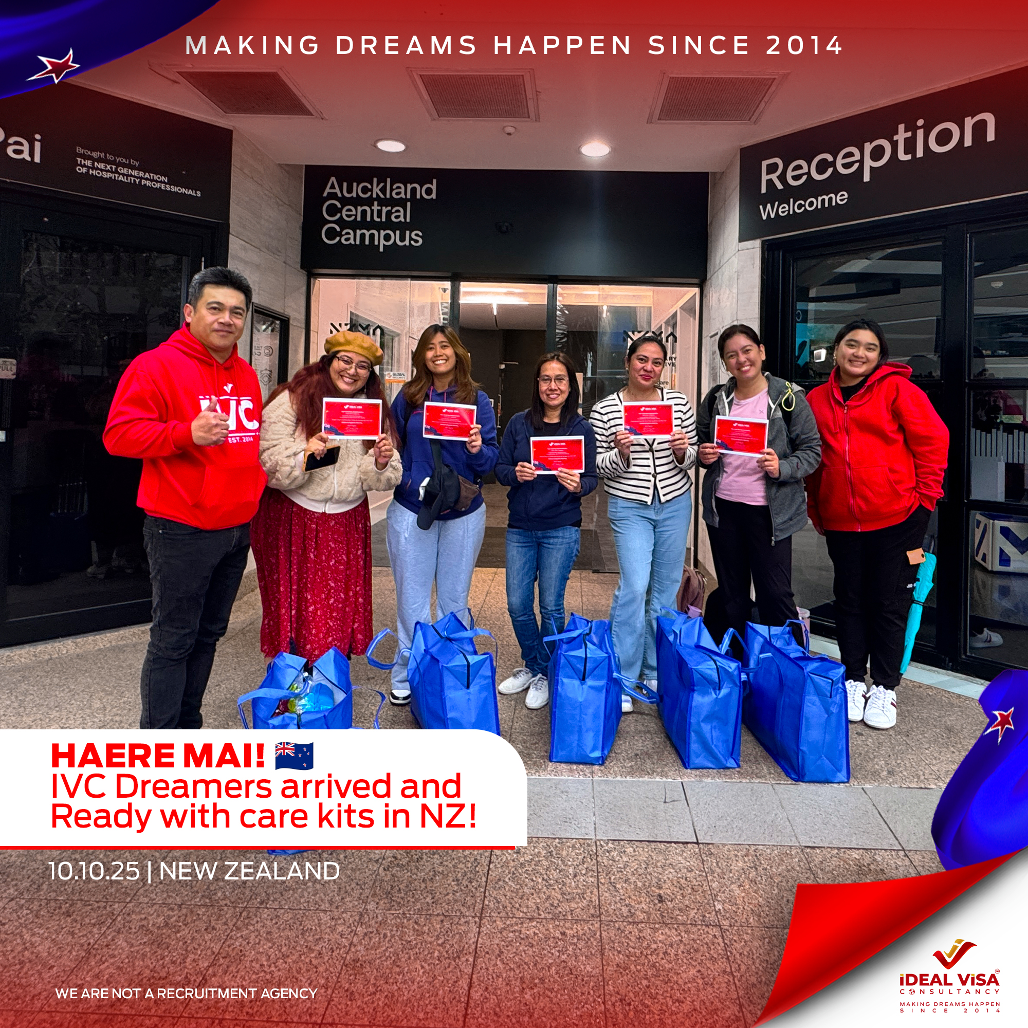 IVC Dreamers arriveed and Ready with care kits in New Zealand